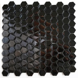 Piastrelle mosaico esagonale nero bagno cucina Blacsplash in acciaio inox